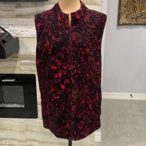 Basic Editions Maroon Full‎ Zip Corduroy Vests. Size 1X (913)